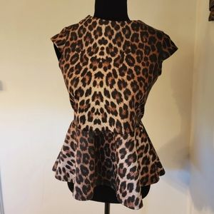 ASOS Leopard Print Peplum Blouse